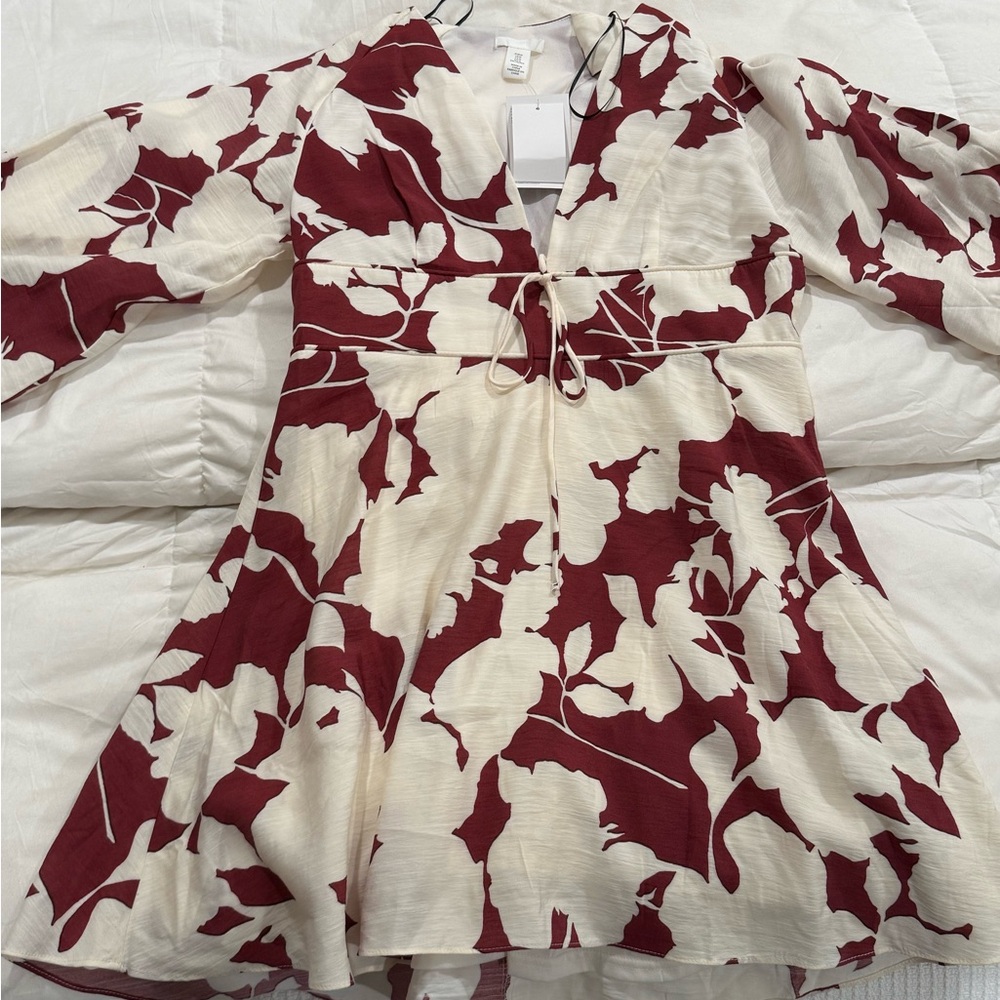 H&M Cream and Red Dress